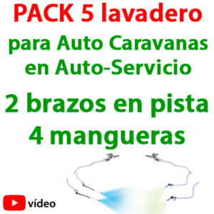 "Pack 5 Lavadero para Auto Caravanas en Auto-Servicio con 2 brazos y 4 mangueras."